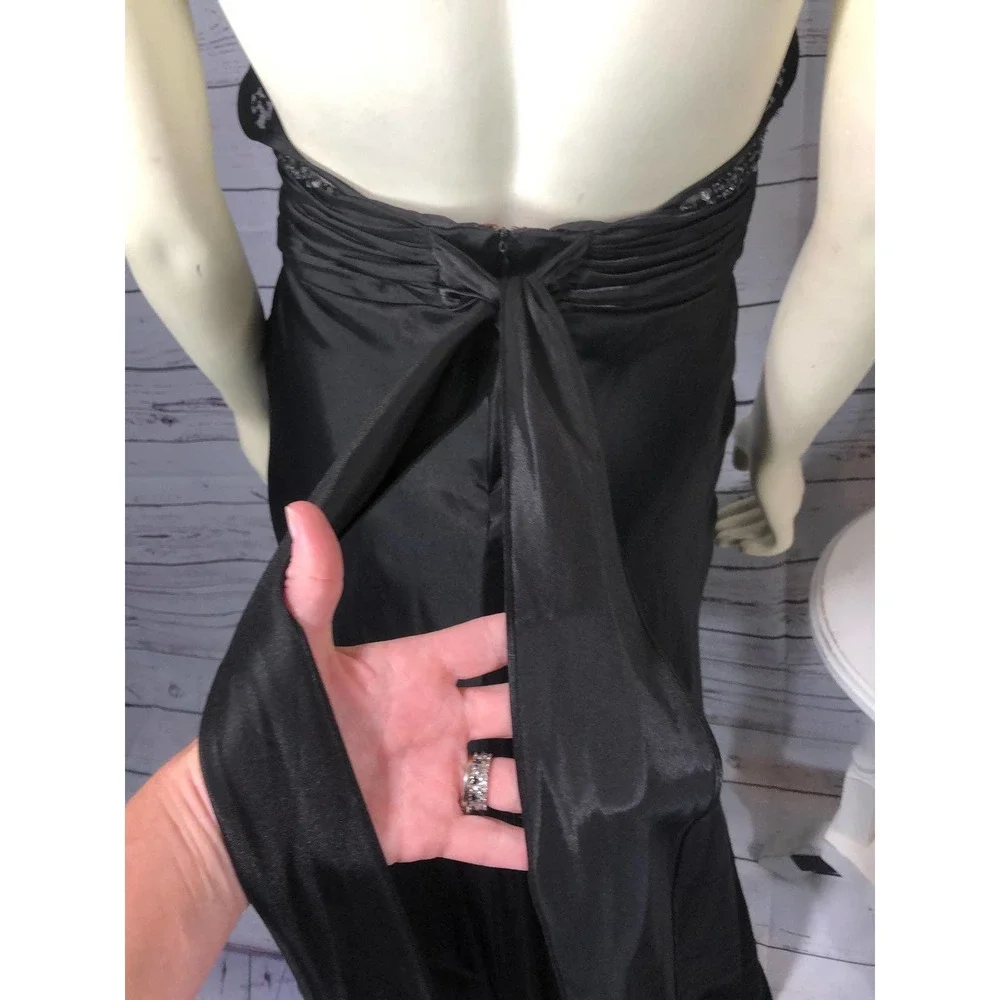 NIGHTWAY black prom dress with low crisscross back - Picture 9 of 12